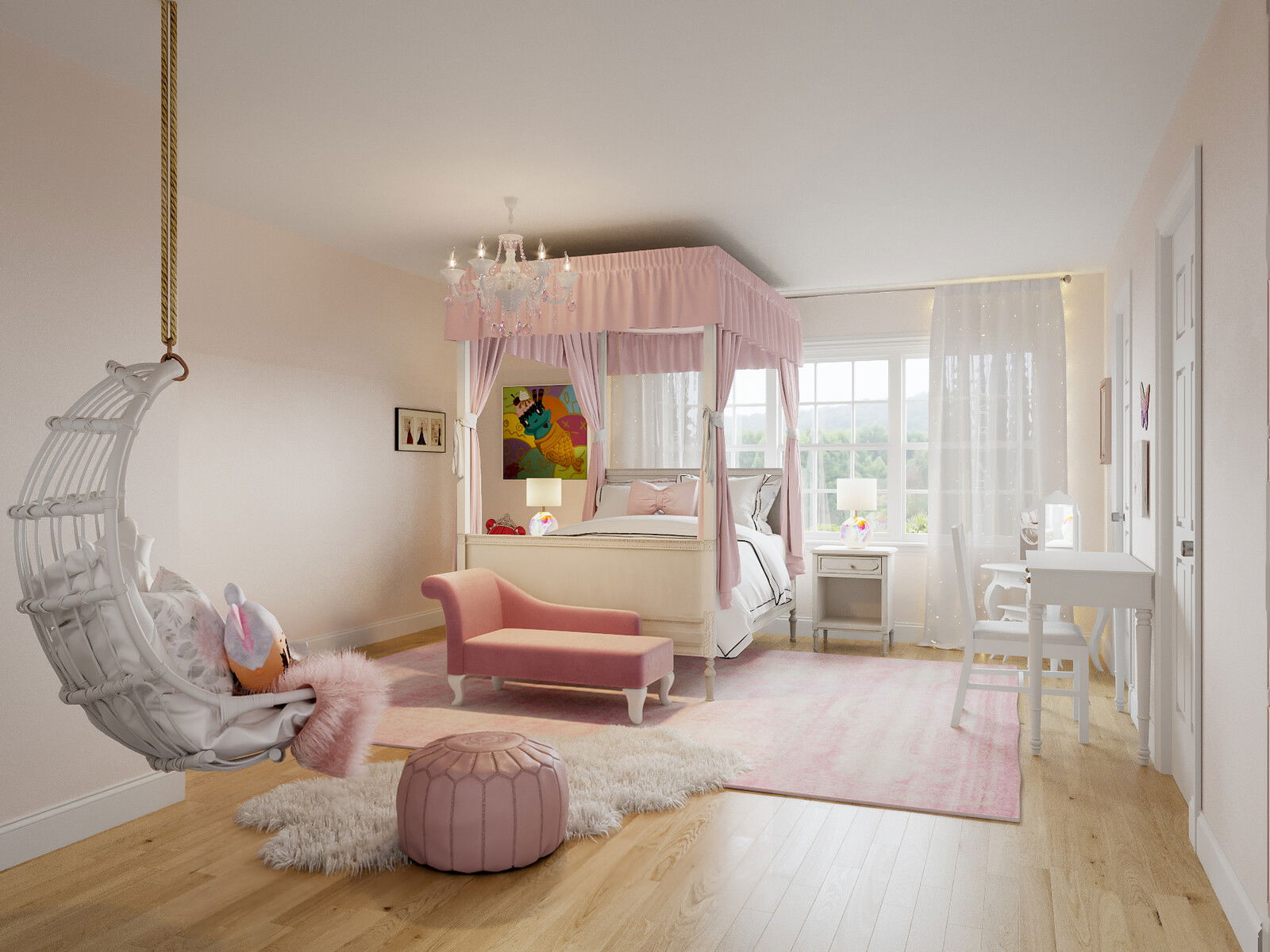 Soft and Delicate Feminine Bedroom Design
