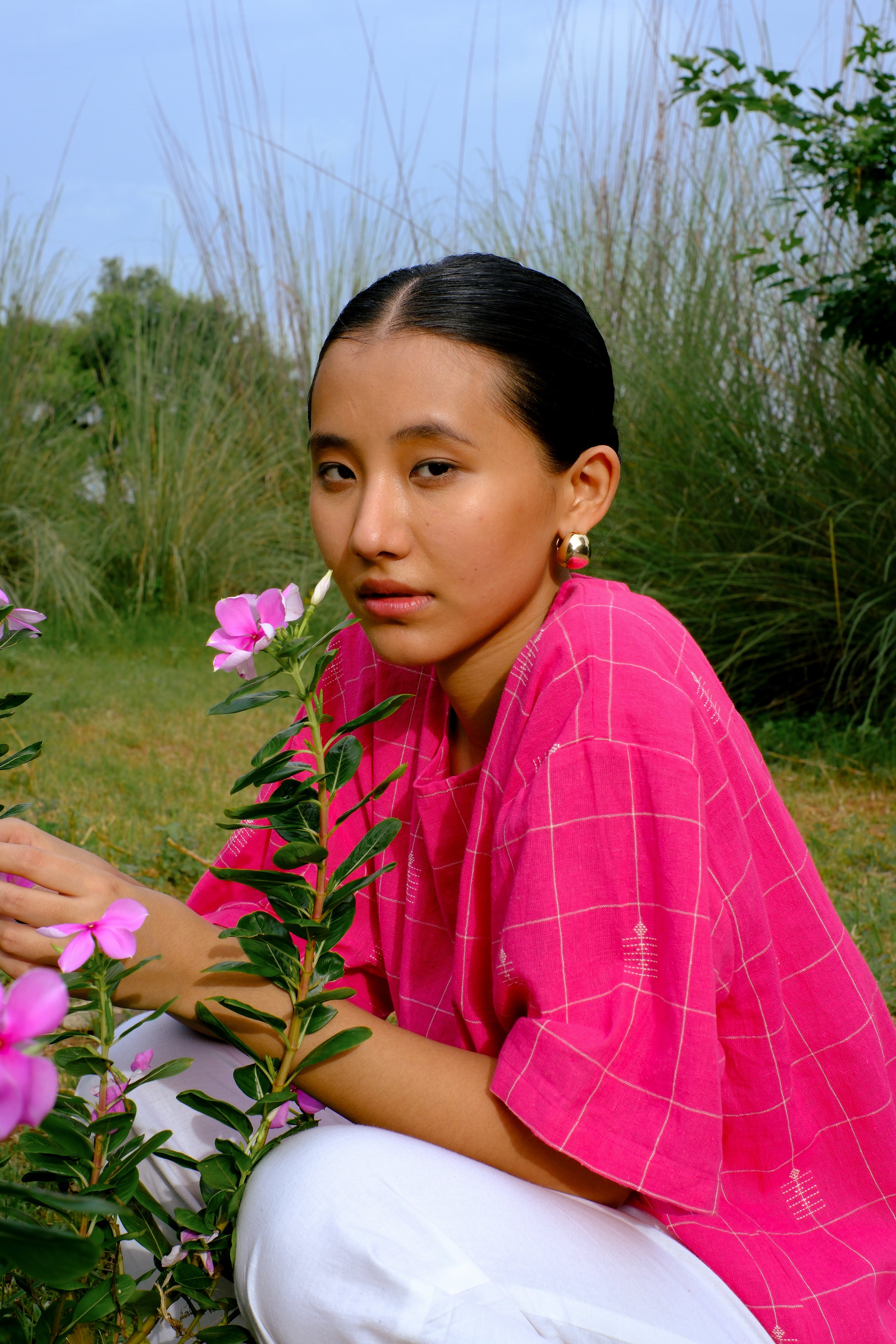 pink organic cotton sustainable summer top