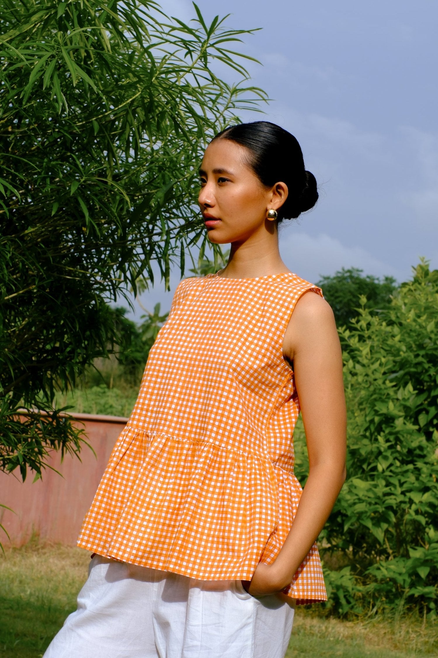 tangerine cotton summer top