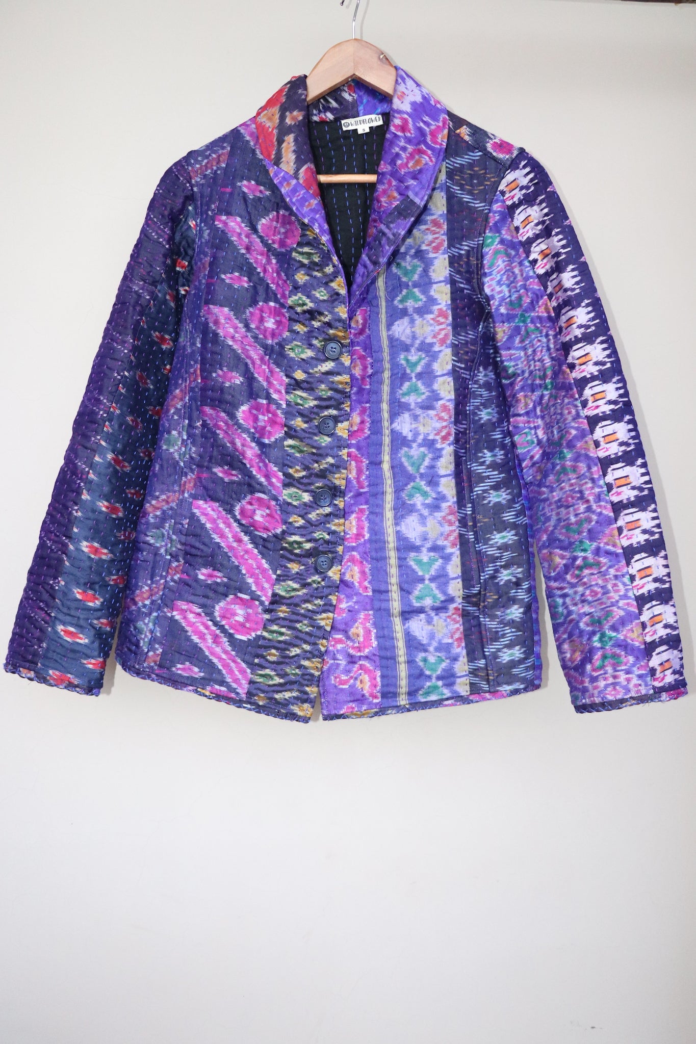Blue purple silk jacket