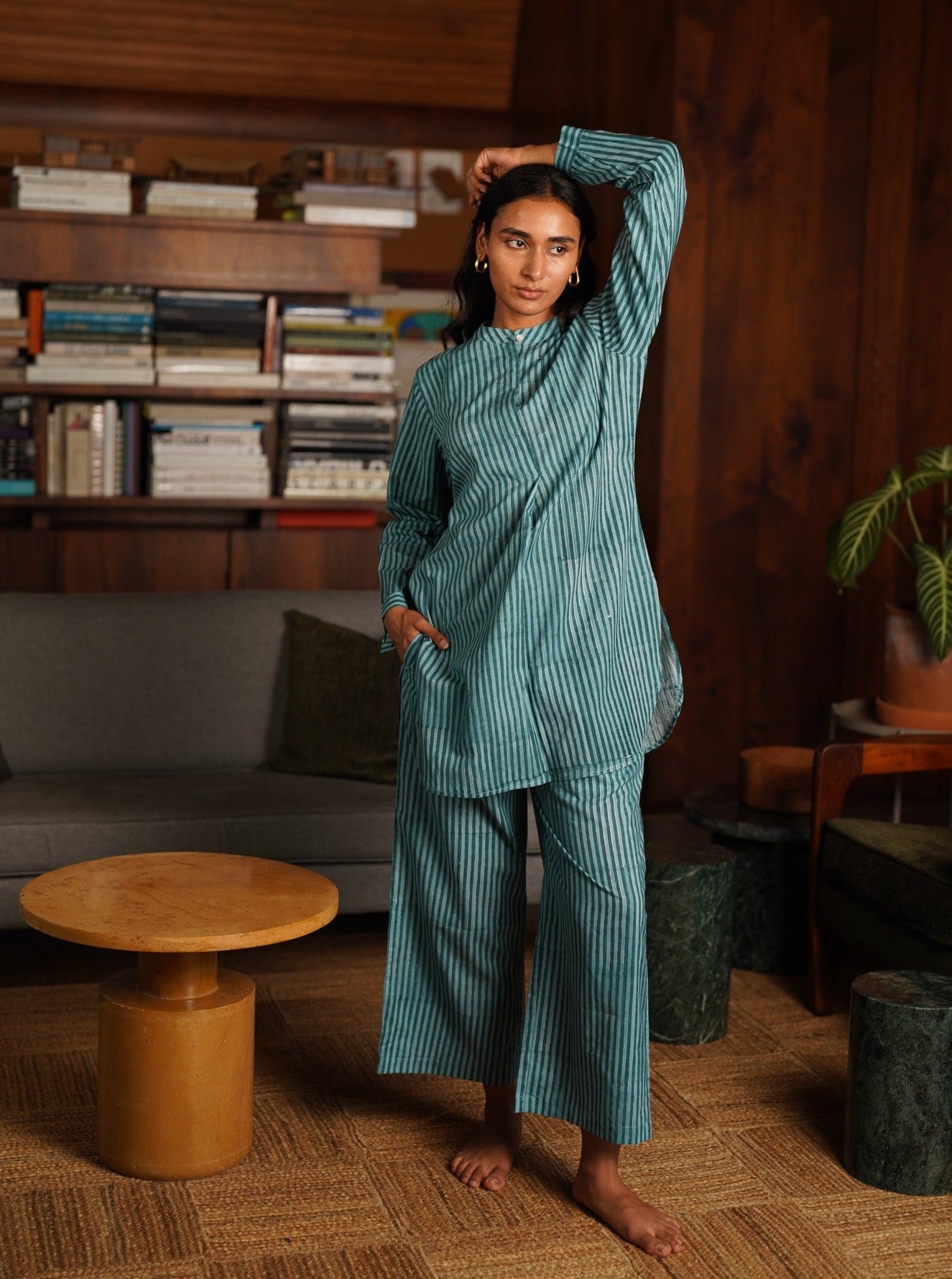 stripes lounge wear top kurta